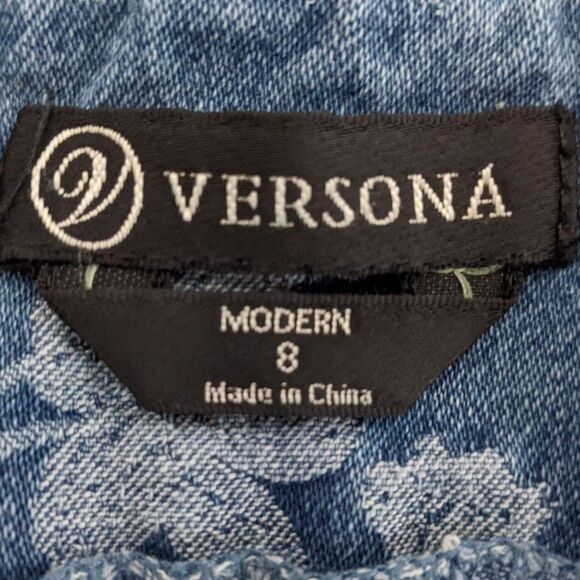 Versona Floral Denim Jeggings Size 8 Botanic Print Jeans - Picture 5 of 7